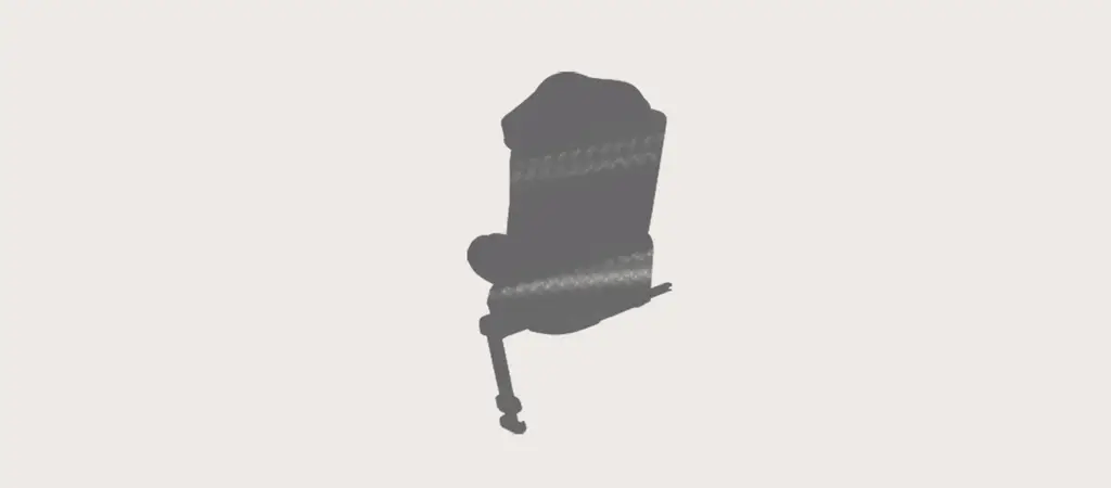 Silhouette of a rocking chair on a light gray background