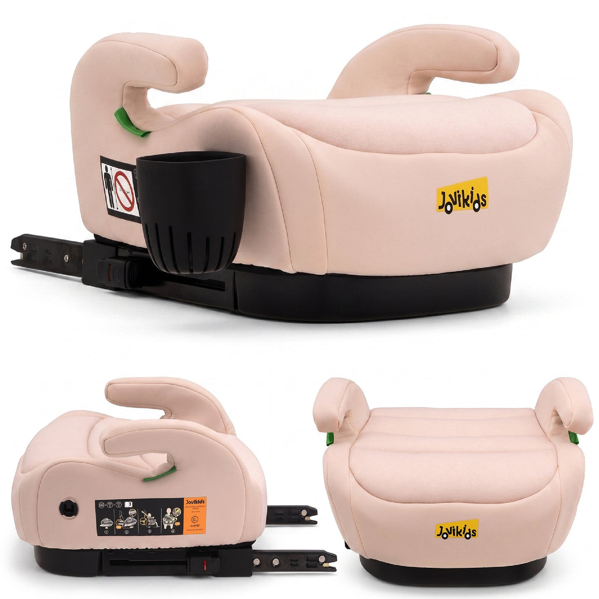 Ohho+ I-Size Booster Car Seat with Cup Holder - Rosewood Pink