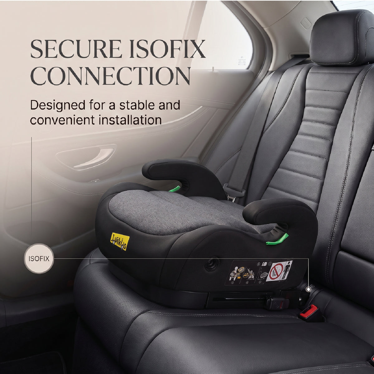Ohho+ I-Size Booster Car Seat with Cup Holder - Twilight Black