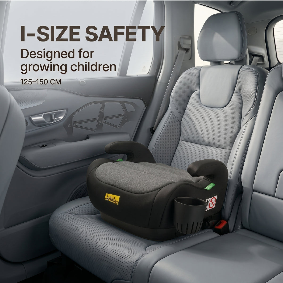 Ohho+ I-Size Booster Car Seat with Cup Holder - Twilight Black