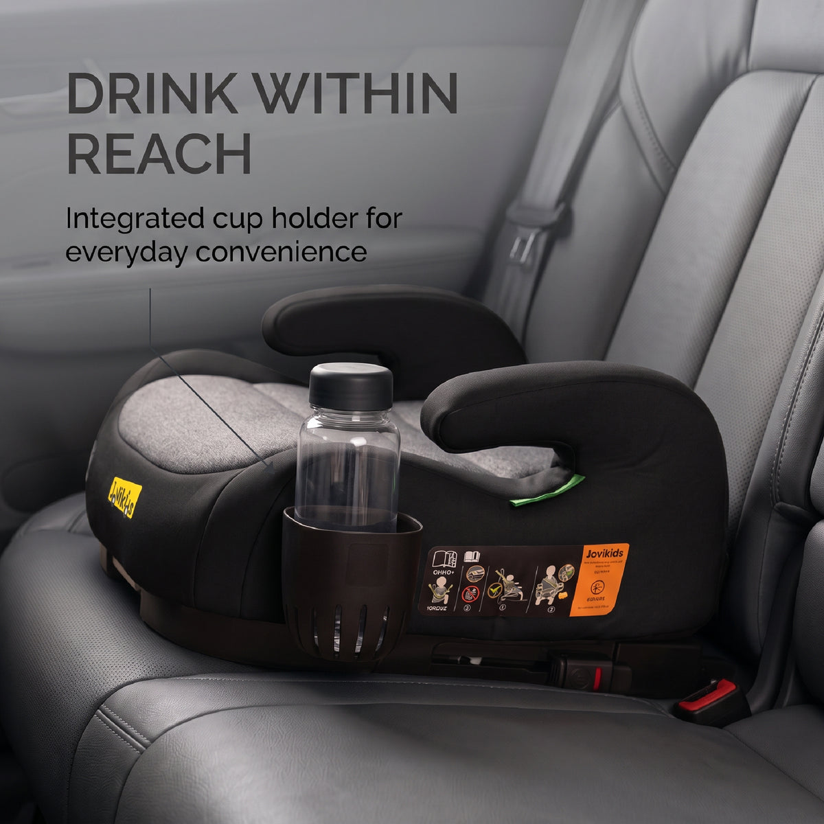 Ohho+ I-Size Booster Car Seat with Cup Holder - Twilight Black