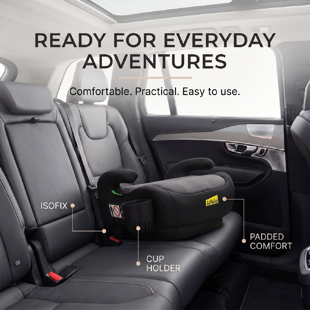Ohho+ I-Size Booster Car Seat with Cup Holder - Twilight Black