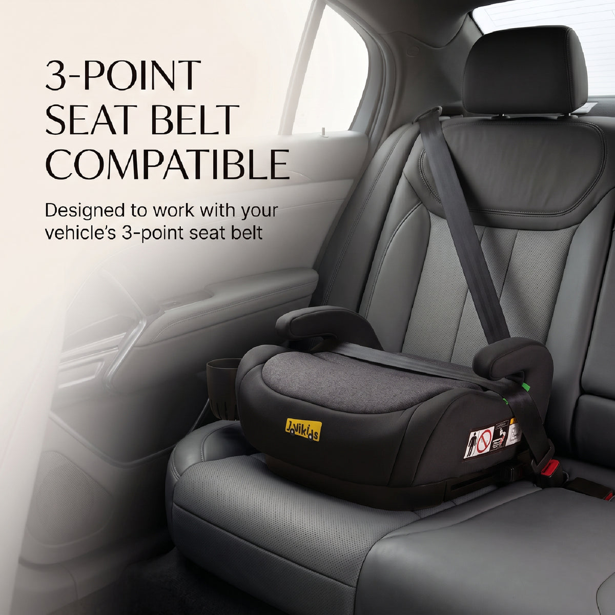 Ohho+ I-Size Booster Car Seat with Cup Holder - Twilight Black