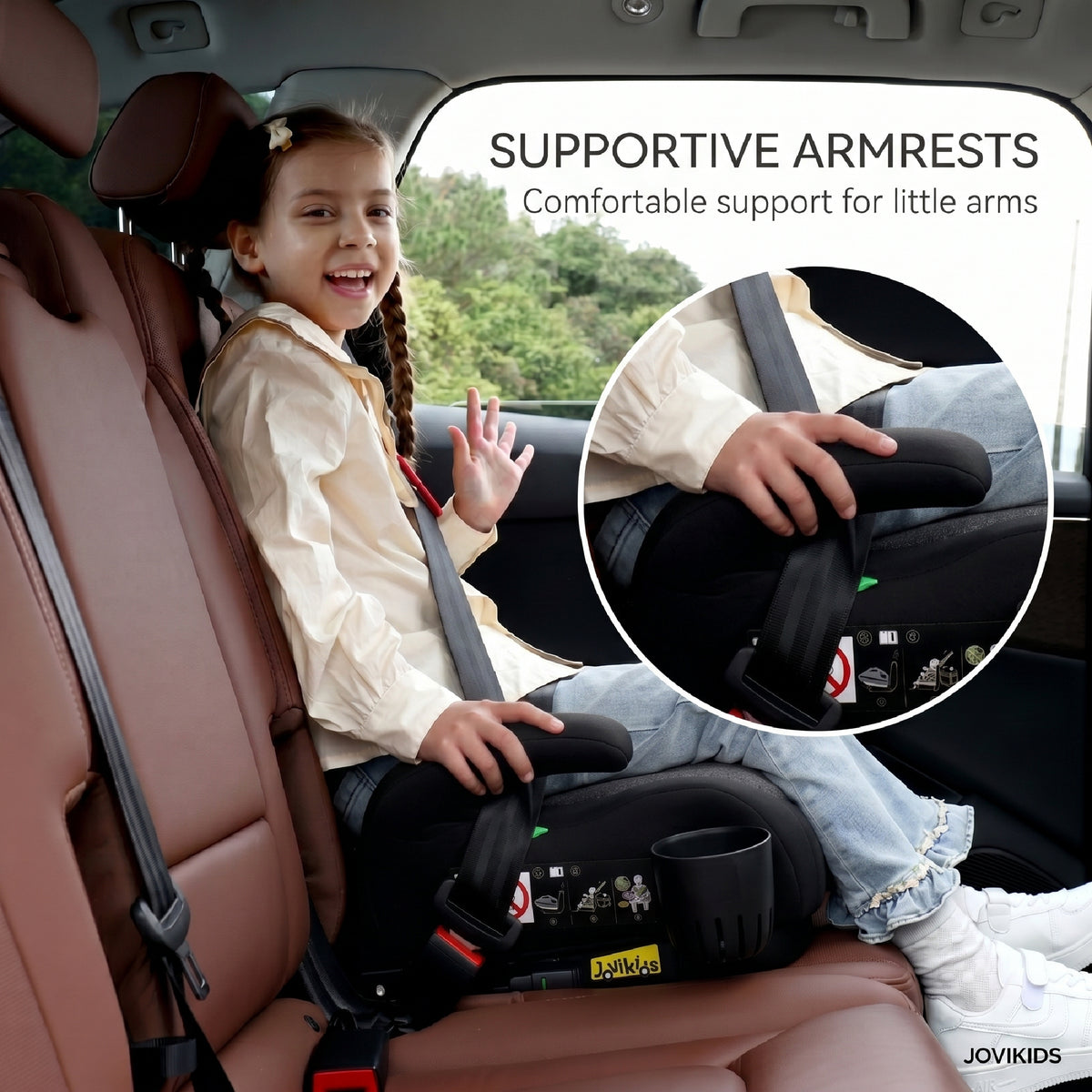 Ohho+ I-Size Booster Car Seat with Cup Holder - Twilight Black