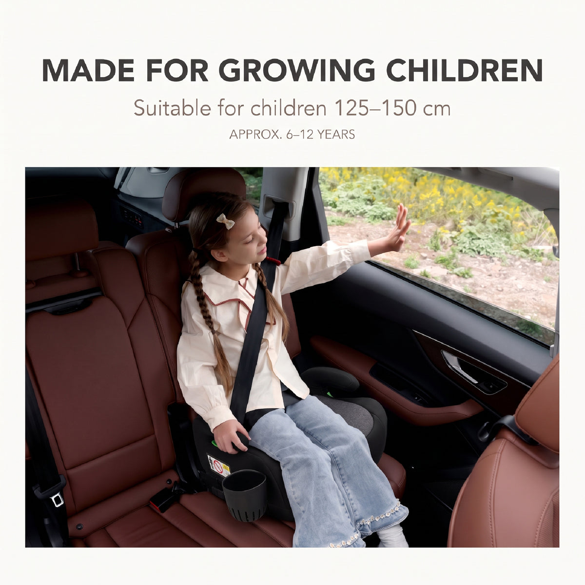 Ohho+ I-Size Booster Car Seat with Cup Holder - Twilight Black