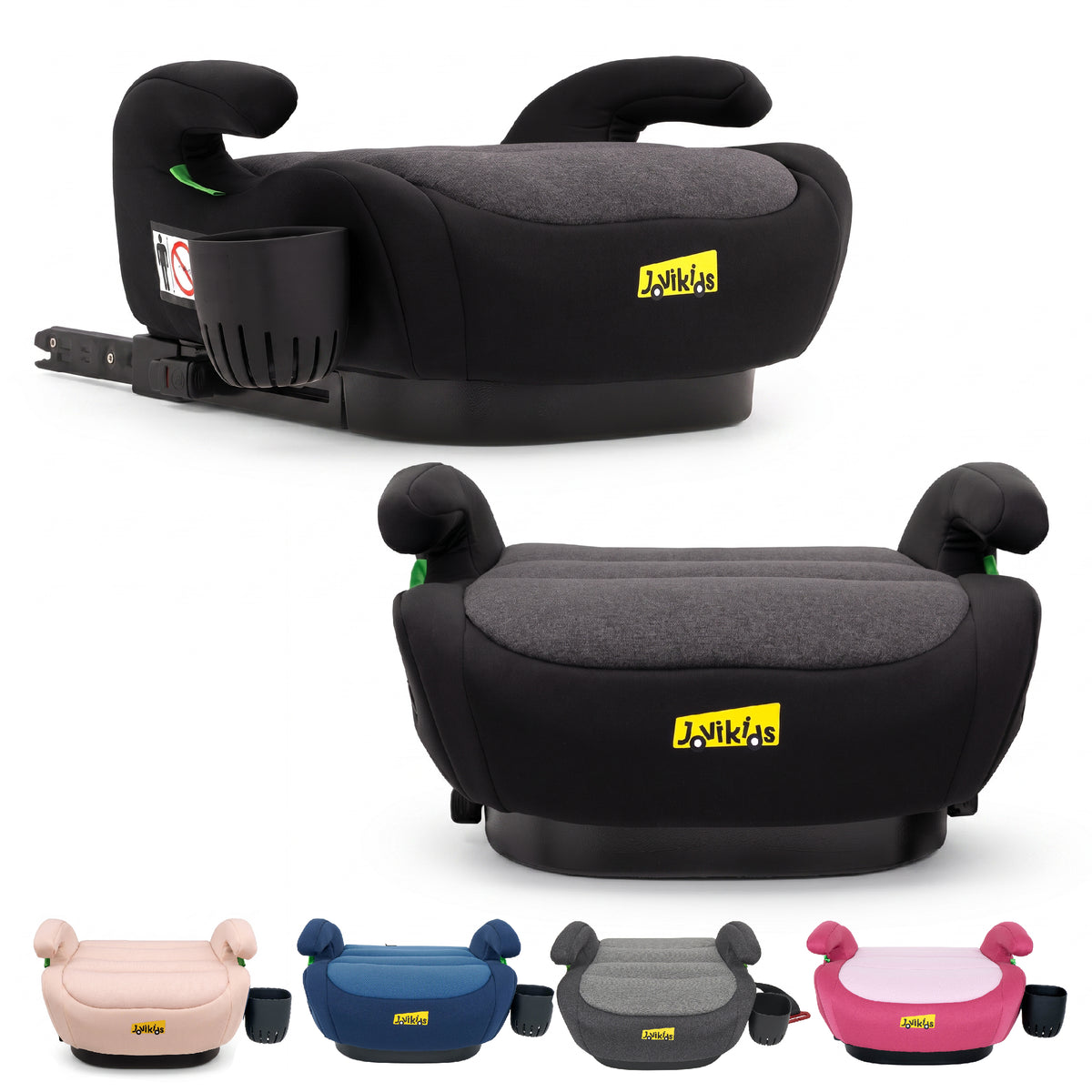 Ohho+ I-Size Booster Car Seat with Cup Holder - Twilight Black
