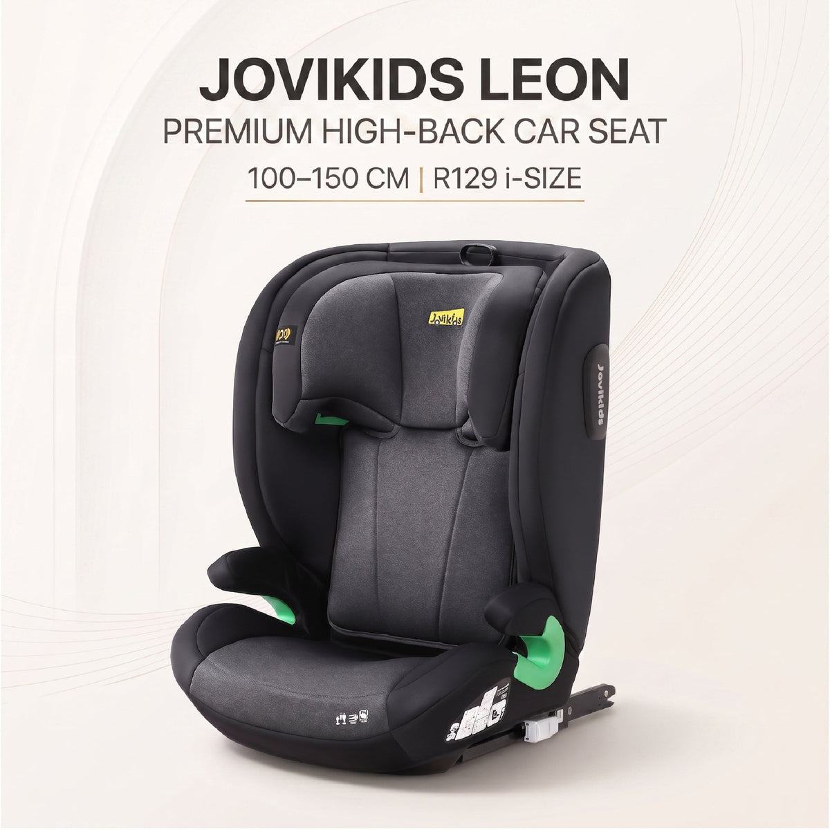 Leon I-Size Booster Car Seat with ISOFIX - Twilight Black