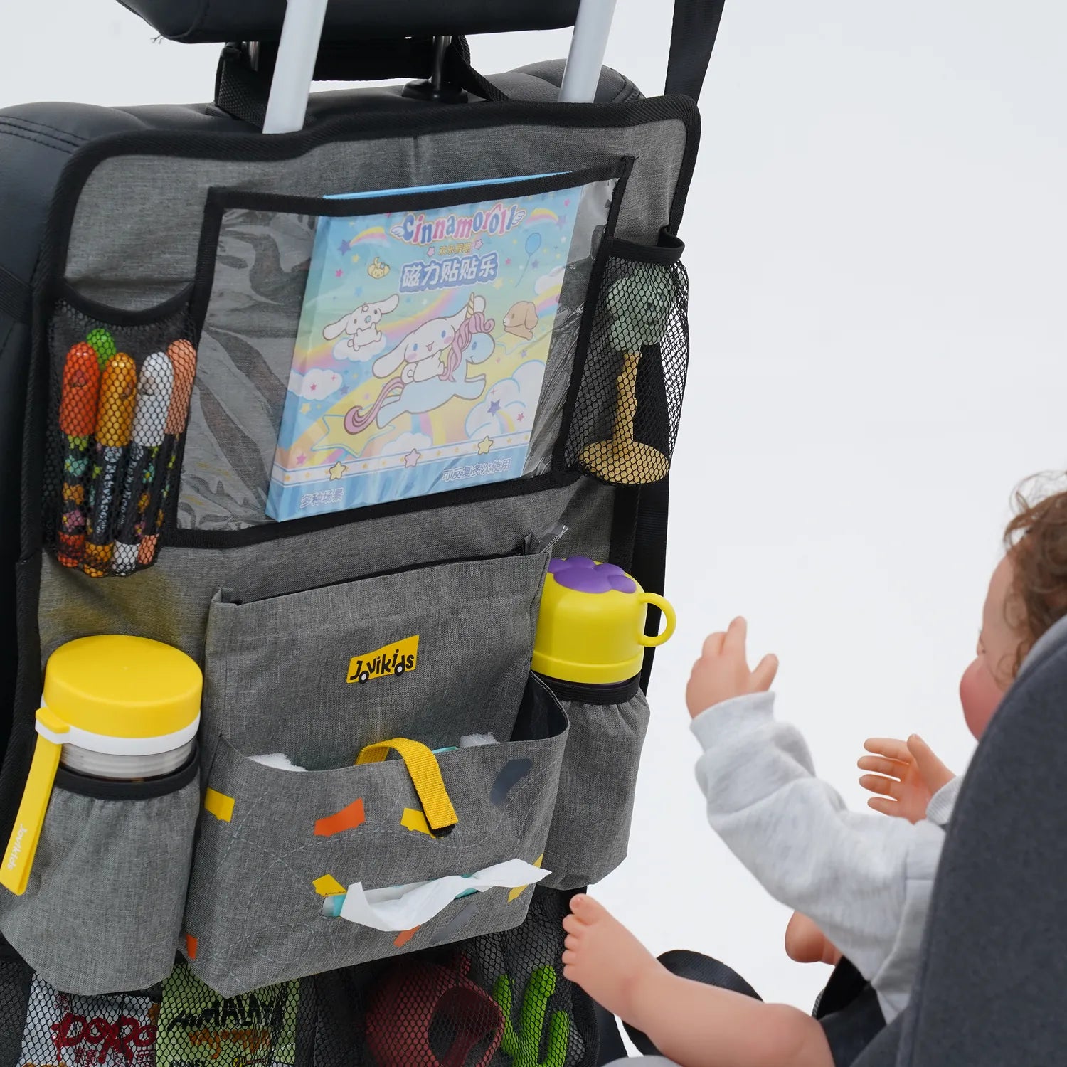 Jovikids Car Seat Organizer for Kids – Grey
