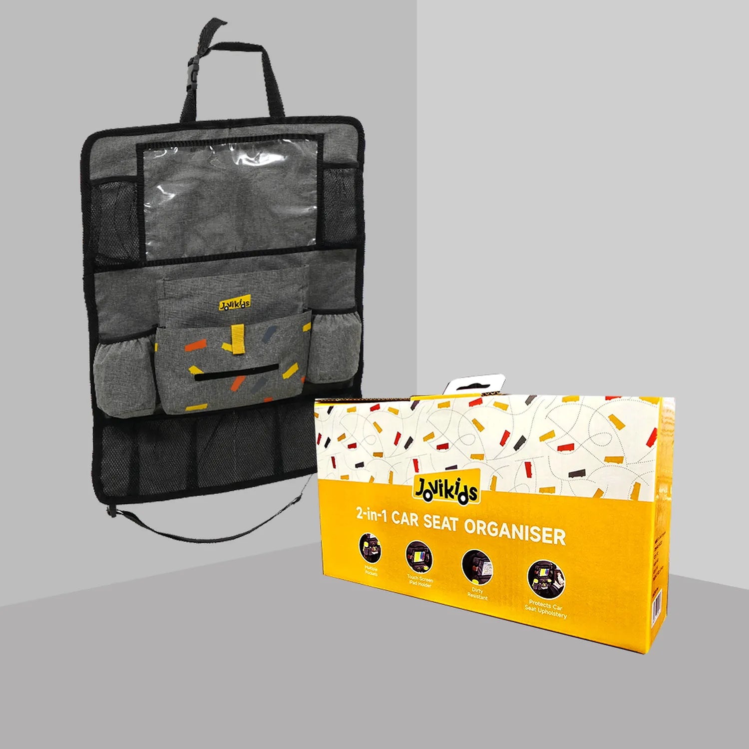 Jovikids Car Seat Organizer for Kids – Grey