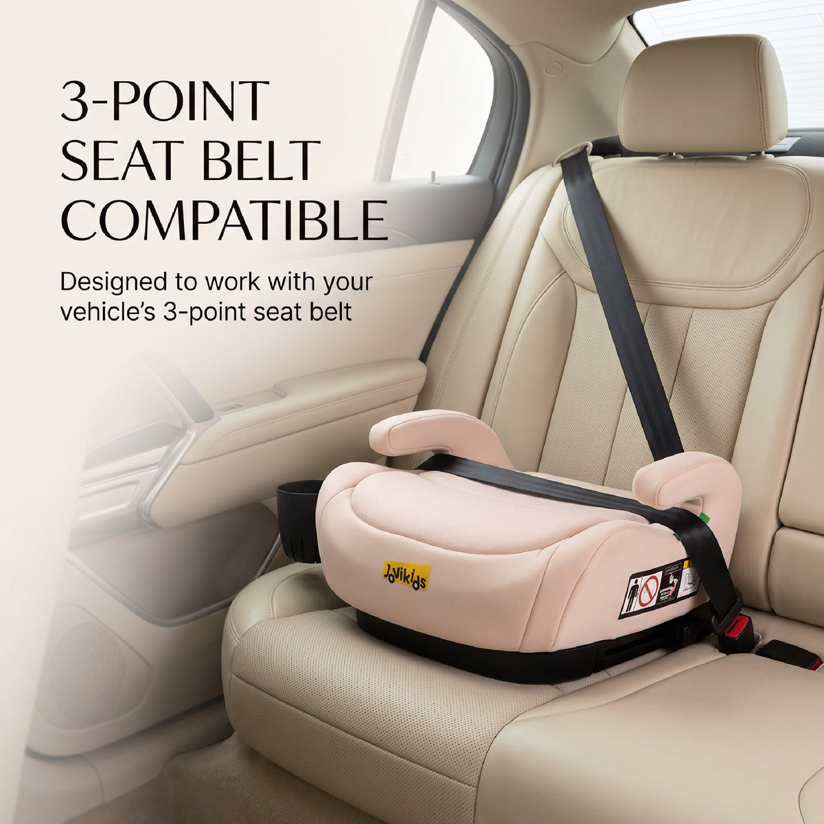 Ohho+ I-Size Booster Car Seat with Cup Holder - Rosewood Pink