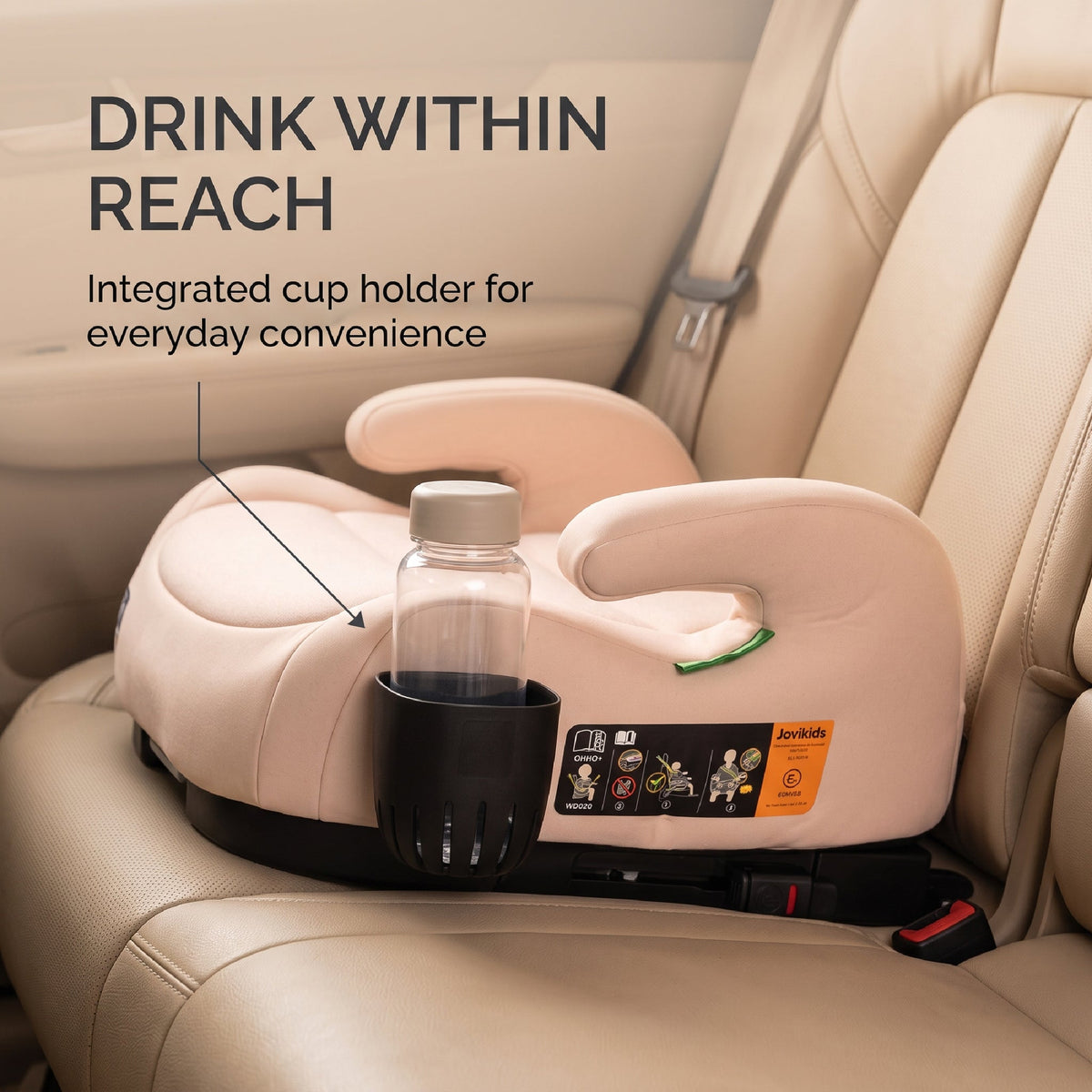 Ohho+ I-Size Booster Car Seat with Cup Holder - Rosewood Pink