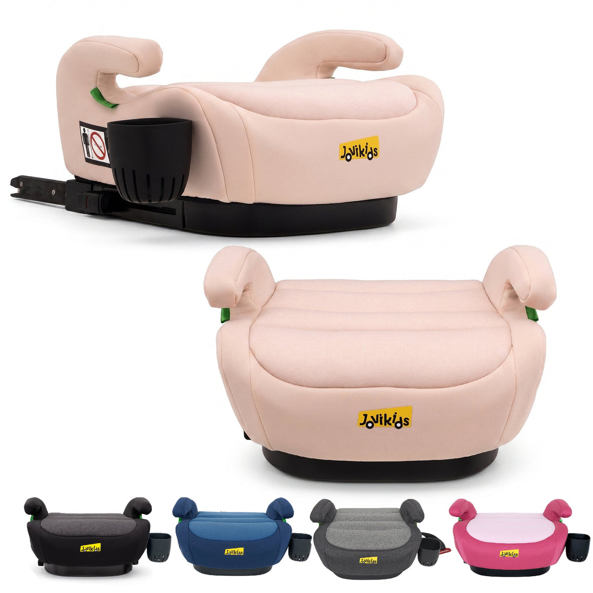 Ohho+ I-Size Booster Car Seat with Cup Holder - Rosewood Pink