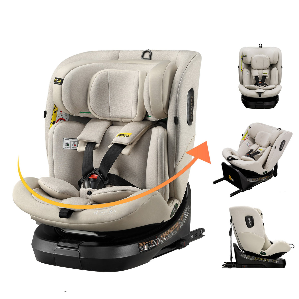 Ranger TT ISOFIX 360 Rotating Car Seat I-size - Milkstone Grey