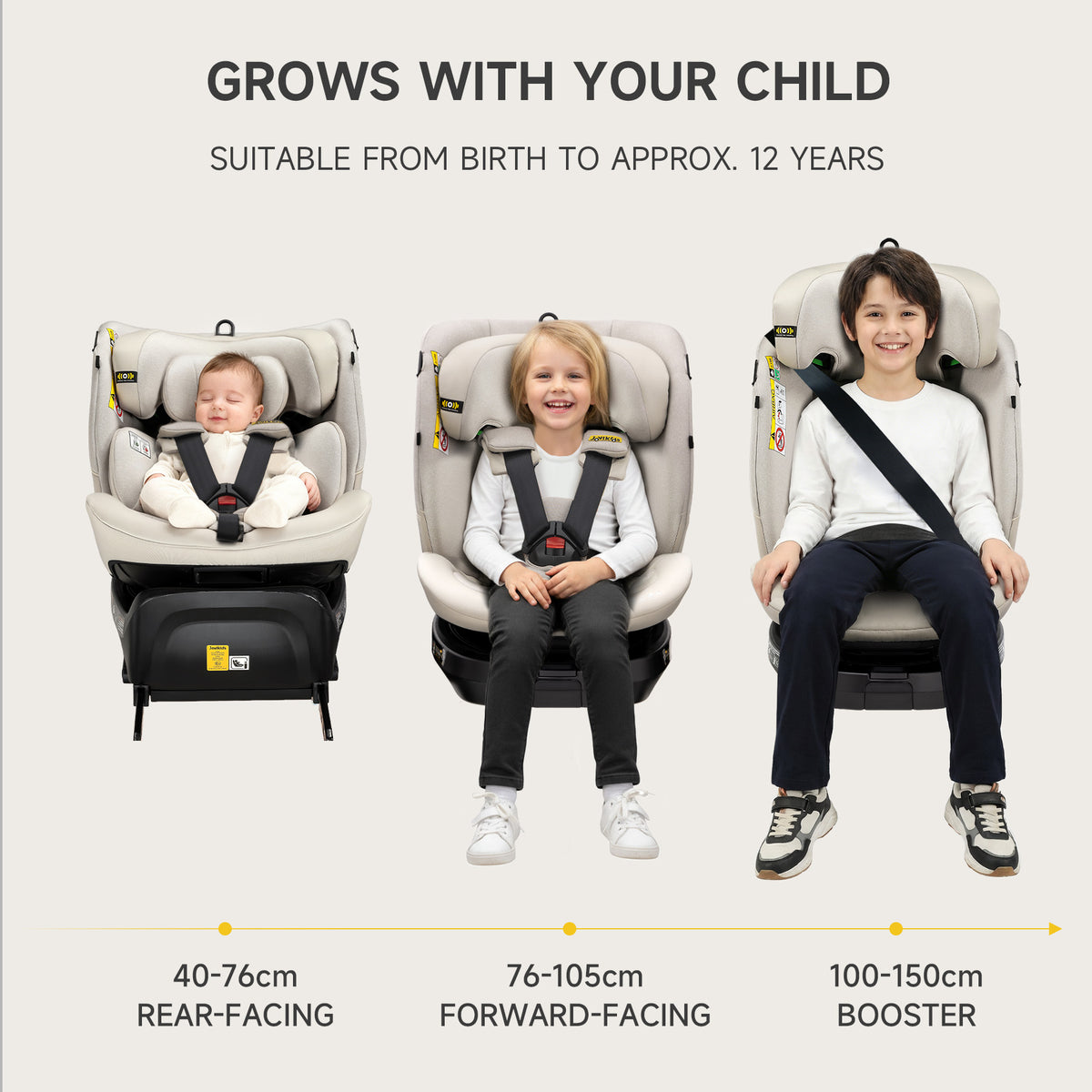 Ranger TT ISOFIX 360 Rotating Car Seat I-size - Milkstone Grey
