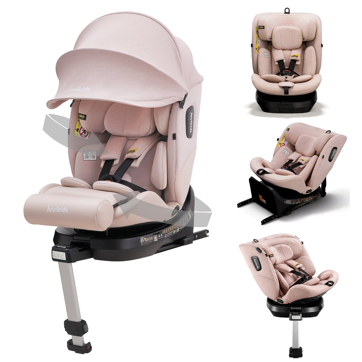Ranger 2 360° ISOFIX Car Seat with Support Leg & Seat Protector - Rosewood Pink