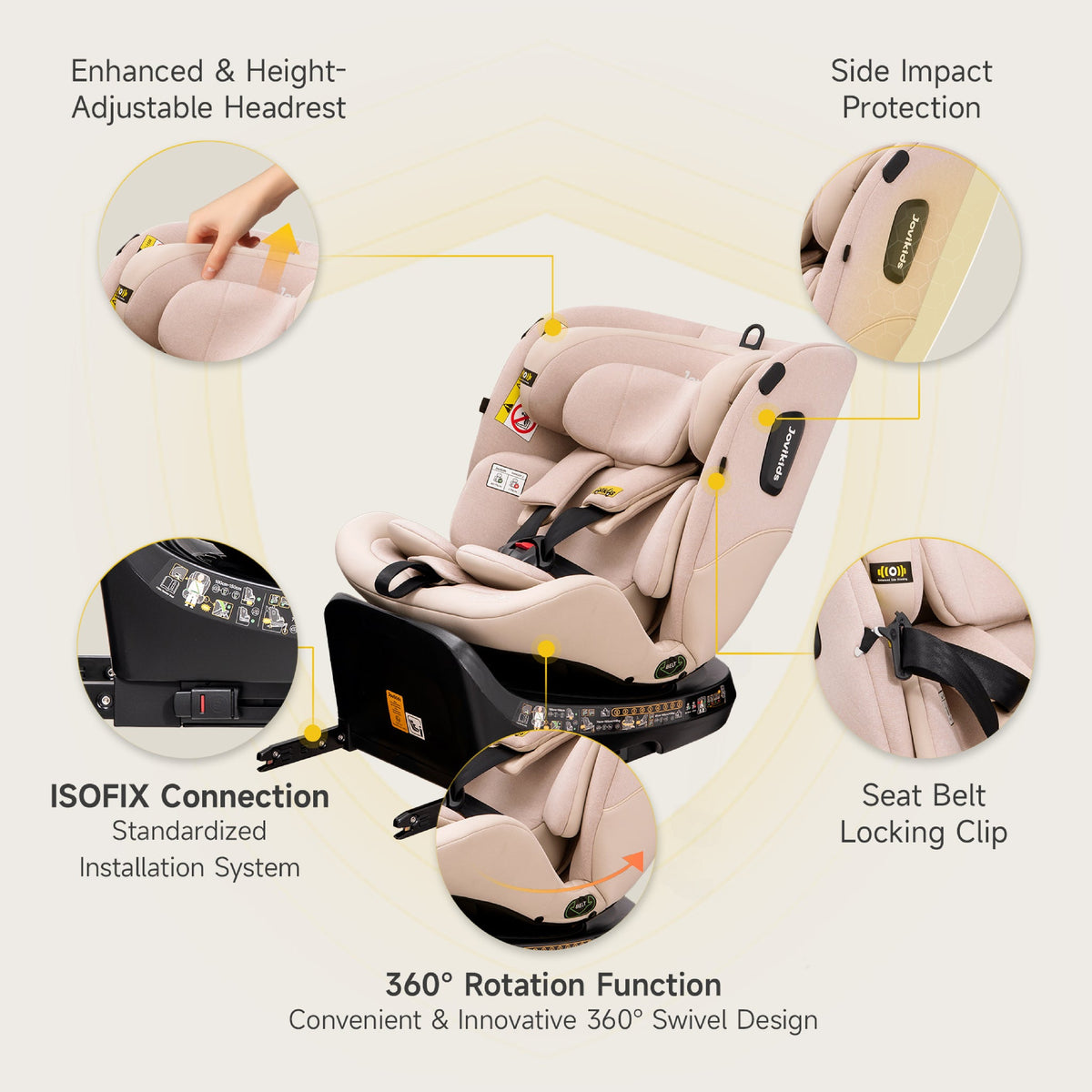 Ranger 2 360° ISOFIX Car Seat with Support Leg & Seat Protector - Rosewood Pink