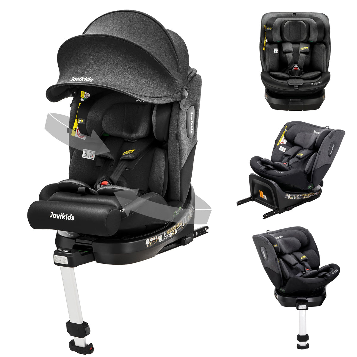 Ranger 2 360° ISOFIX Car Seat with Support Leg & Seat Protector - Twilight Black