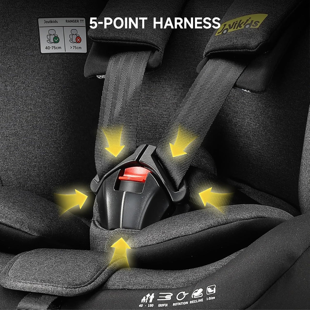 Ranger 2 360° ISOFIX Car Seat with Support Leg & Seat Protector - Twilight Black
