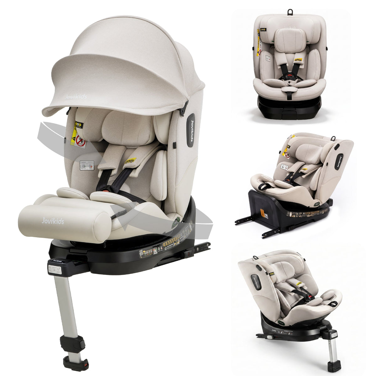 Ranger 2 360° ISOFIX Car Seat with Support Leg & Seat Protector - Milkstone Grey