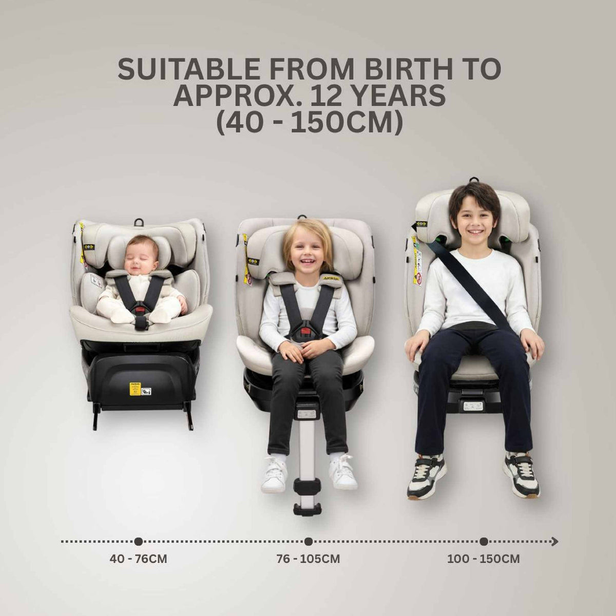 Ranger 2 360° ISOFIX Car Seat with Support Leg & Seat Protector - Milkstone Grey
