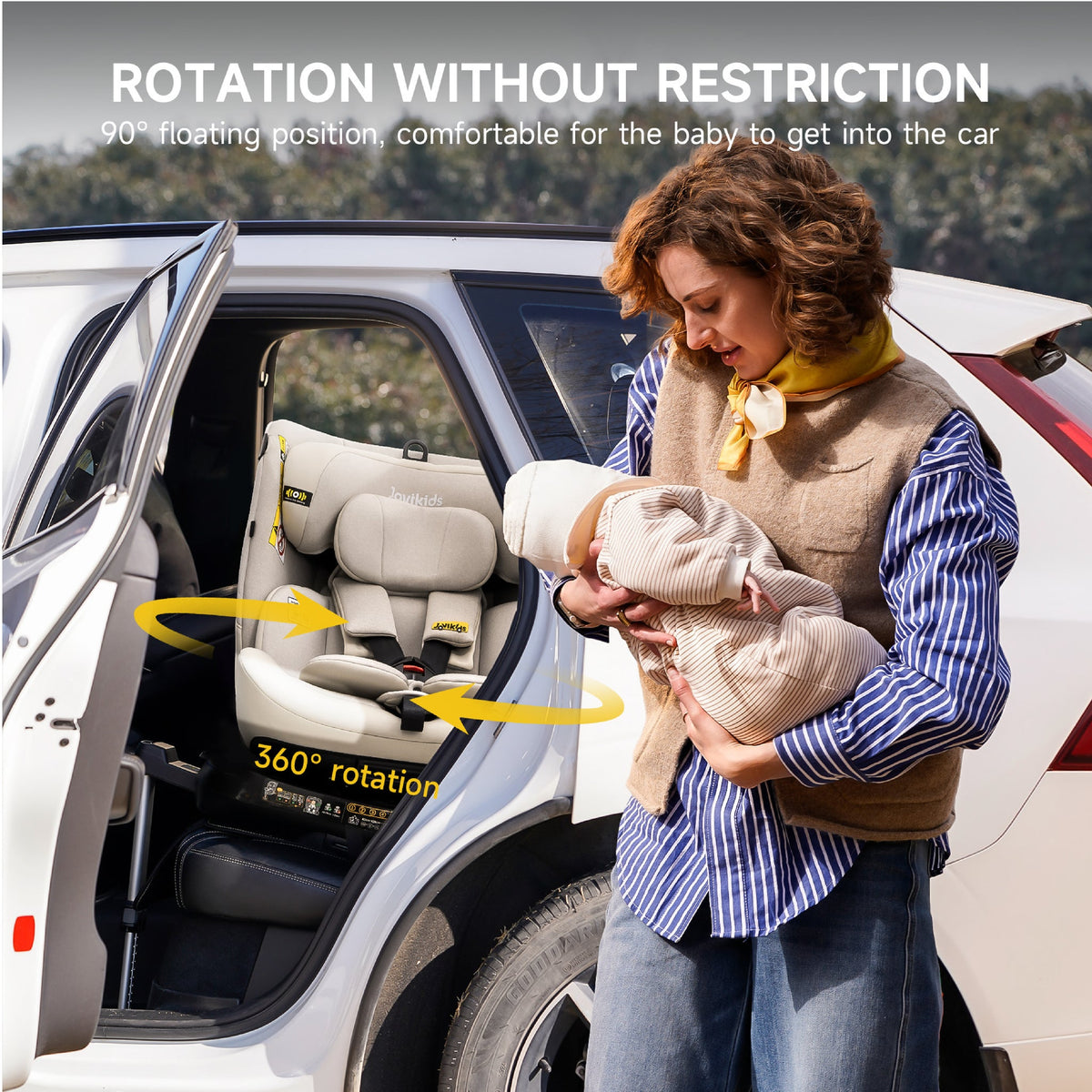 Ranger 2 360° ISOFIX Car Seat with Support Leg & Seat Protector - Milkstone Grey