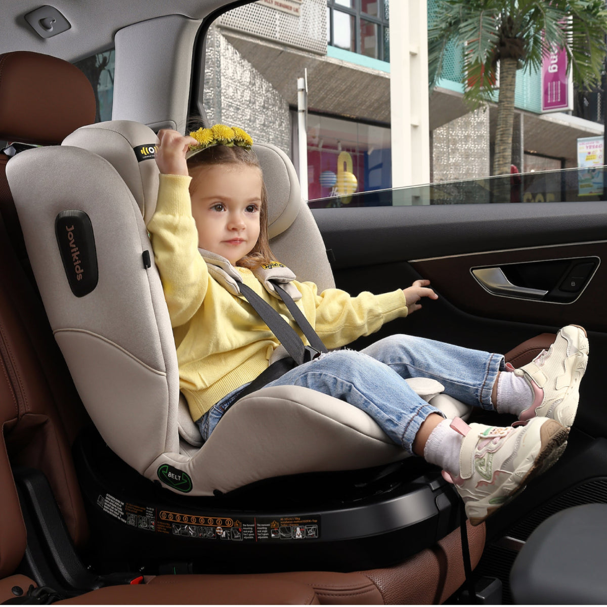 Ranger 2 360° ISOFIX Car Seat with Support Leg & Seat Protector - Milkstone Grey
