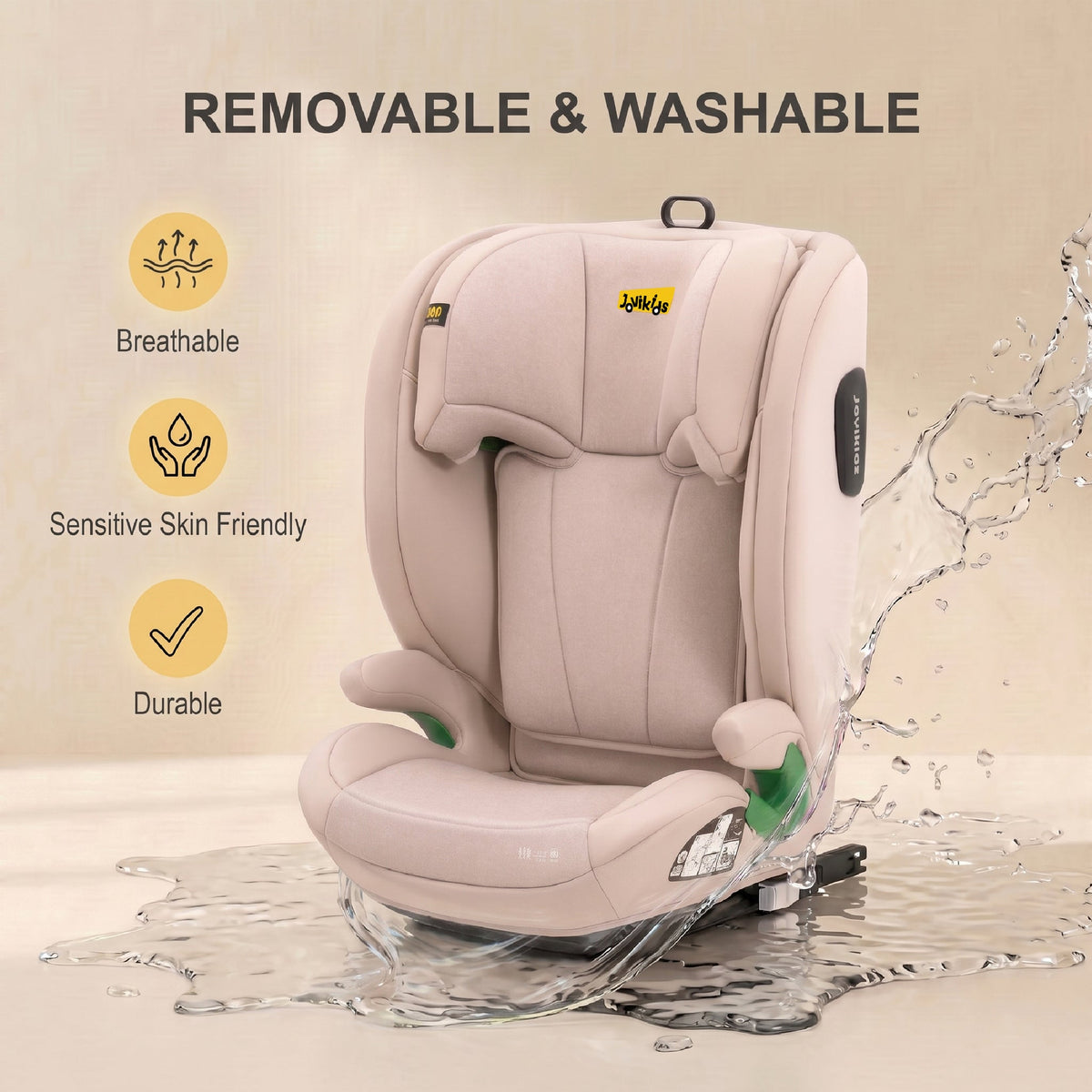 Leon I-Size Booster Car Seat with ISOFIX - Rosewood Pink