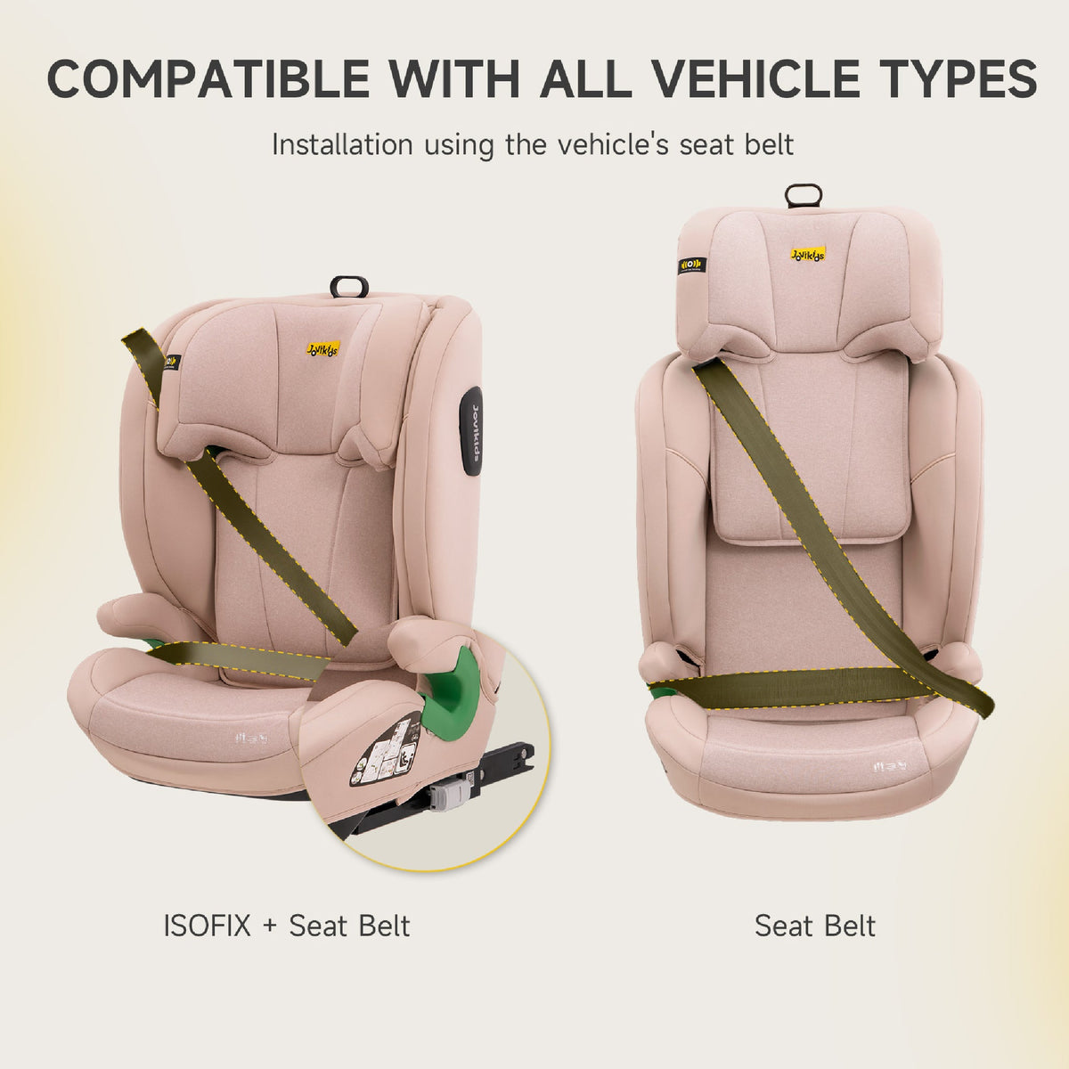 Leon I-Size Booster Car Seat with ISOFIX - Rosewood Pink