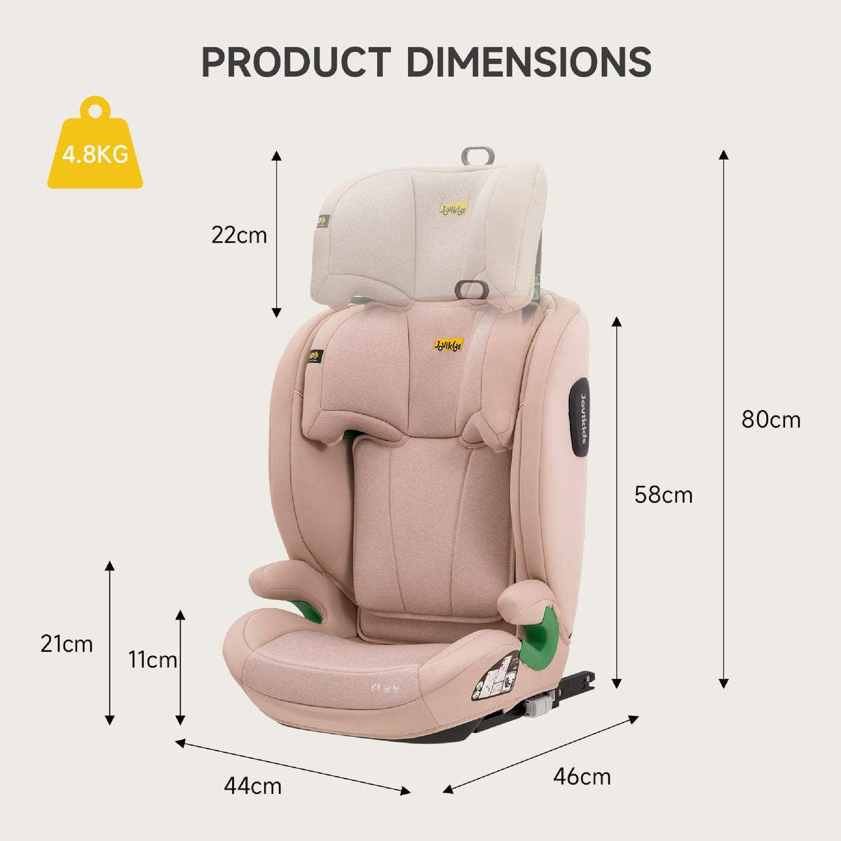 Leon I-Size Booster Car Seat with ISOFIX - Rosewood Pink
