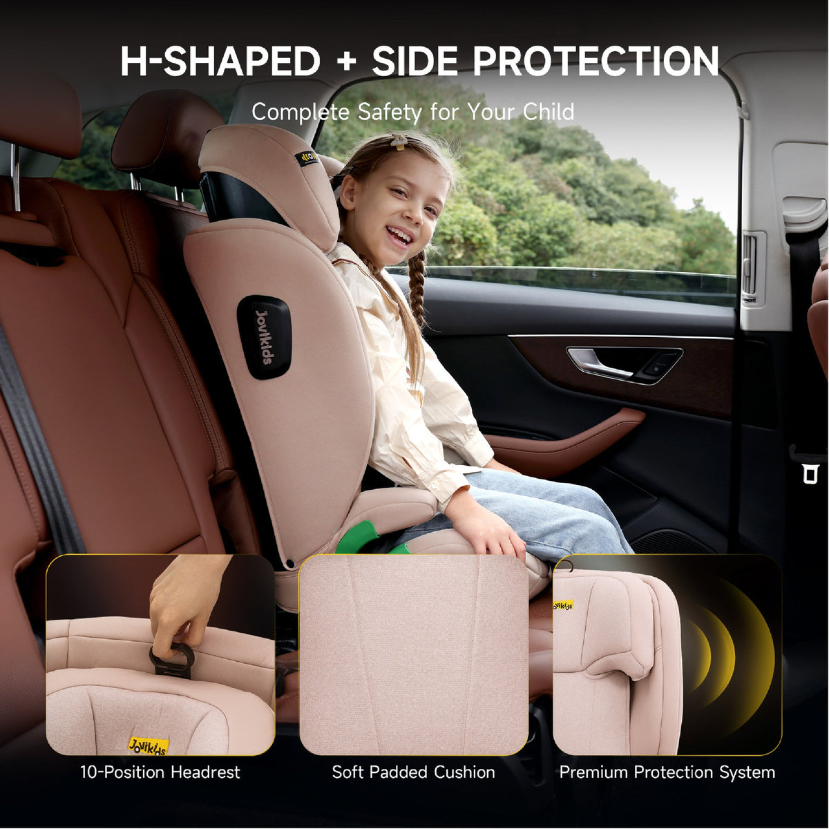 Leon I-Size Booster Car Seat with ISOFIX - Rosewood Pink