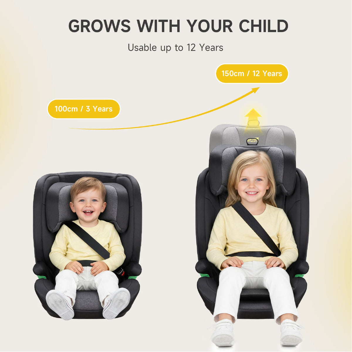 Leon I-Size Booster Car Seat with ISOFIX - Twilight Black