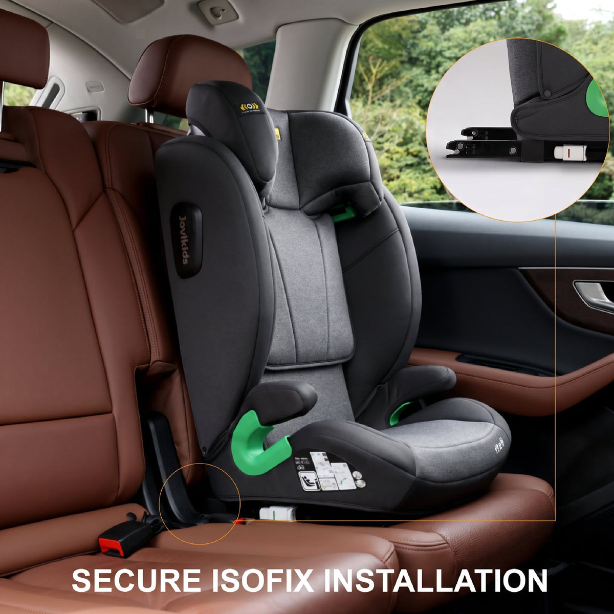 Leon I-Size Booster Car Seat with ISOFIX - Twilight Black