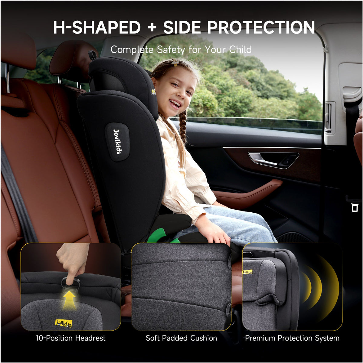 Leon I-Size Booster Car Seat with ISOFIX - Twilight Black