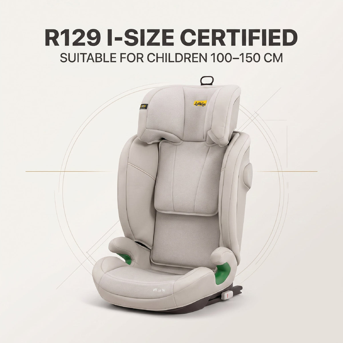 Leon I-Size Booster Car Seat with ISOFIX - Milkstone Grey