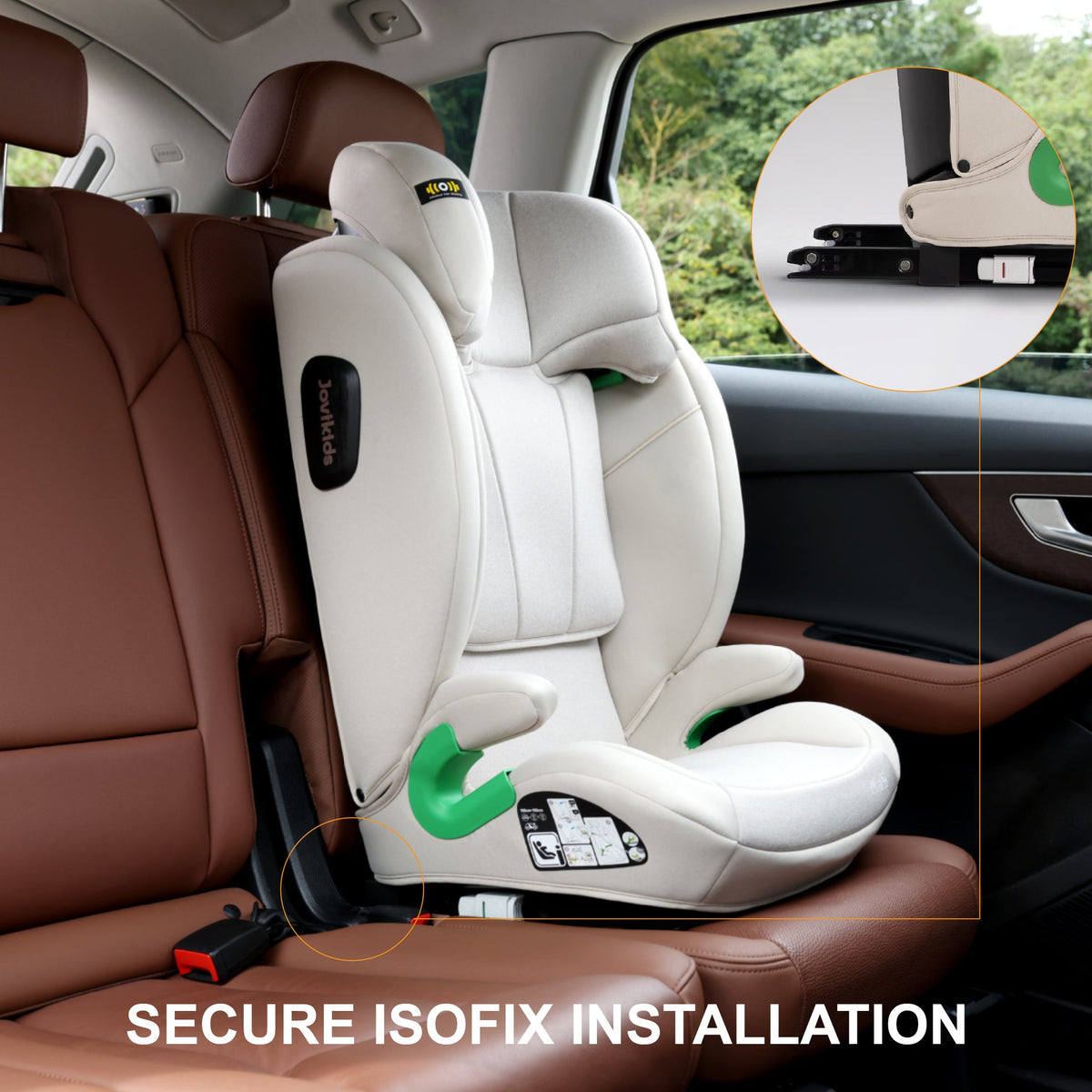 Leon I-Size Booster Car Seat with ISOFIX - Milkstone Grey