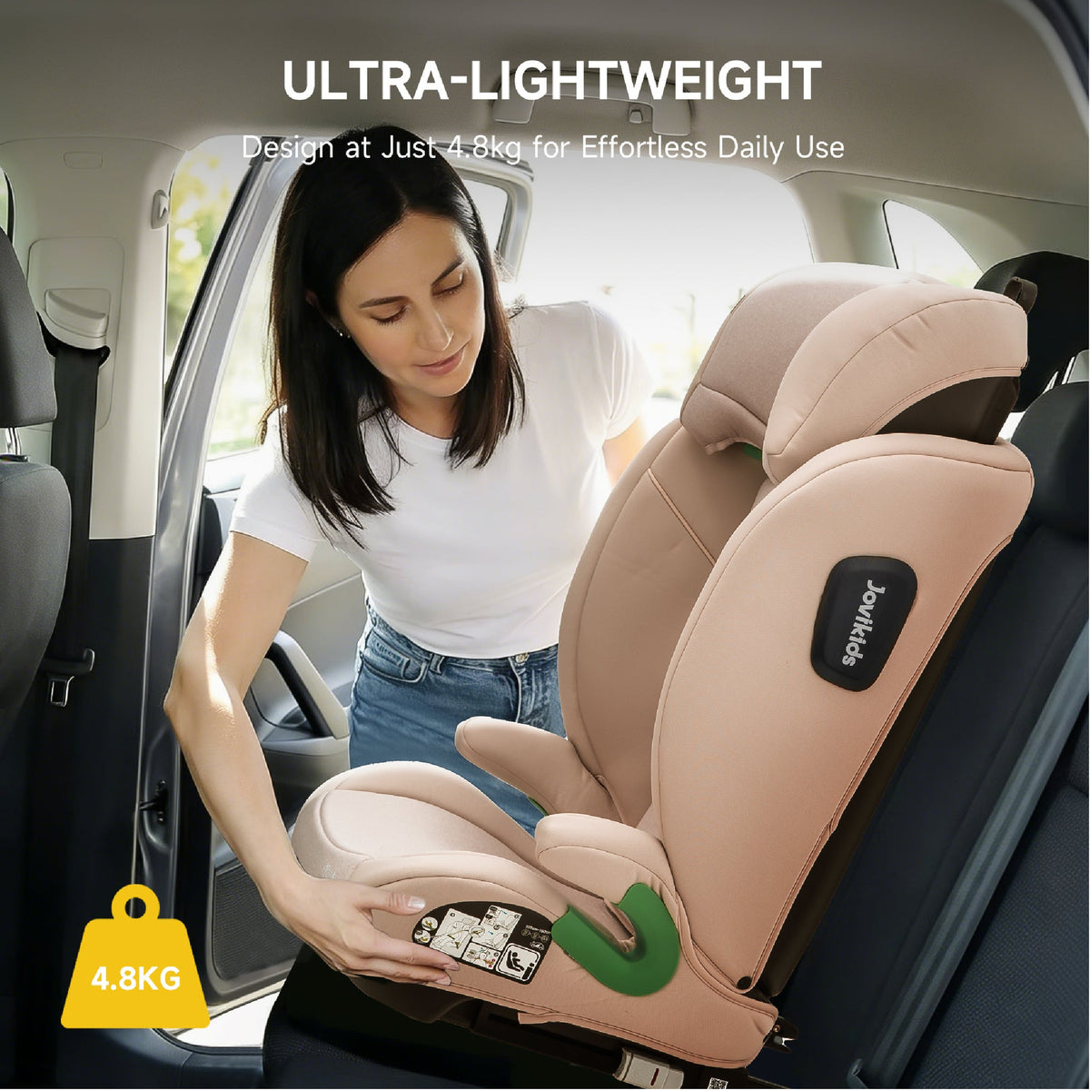 Leon I-Size Booster Car Seat with ISOFIX - Milkstone Grey