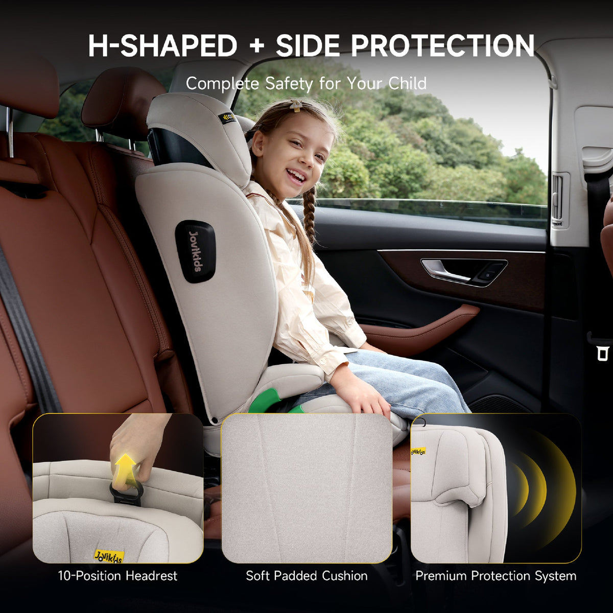 Leon I-Size Booster Car Seat with ISOFIX - Milkstone Grey