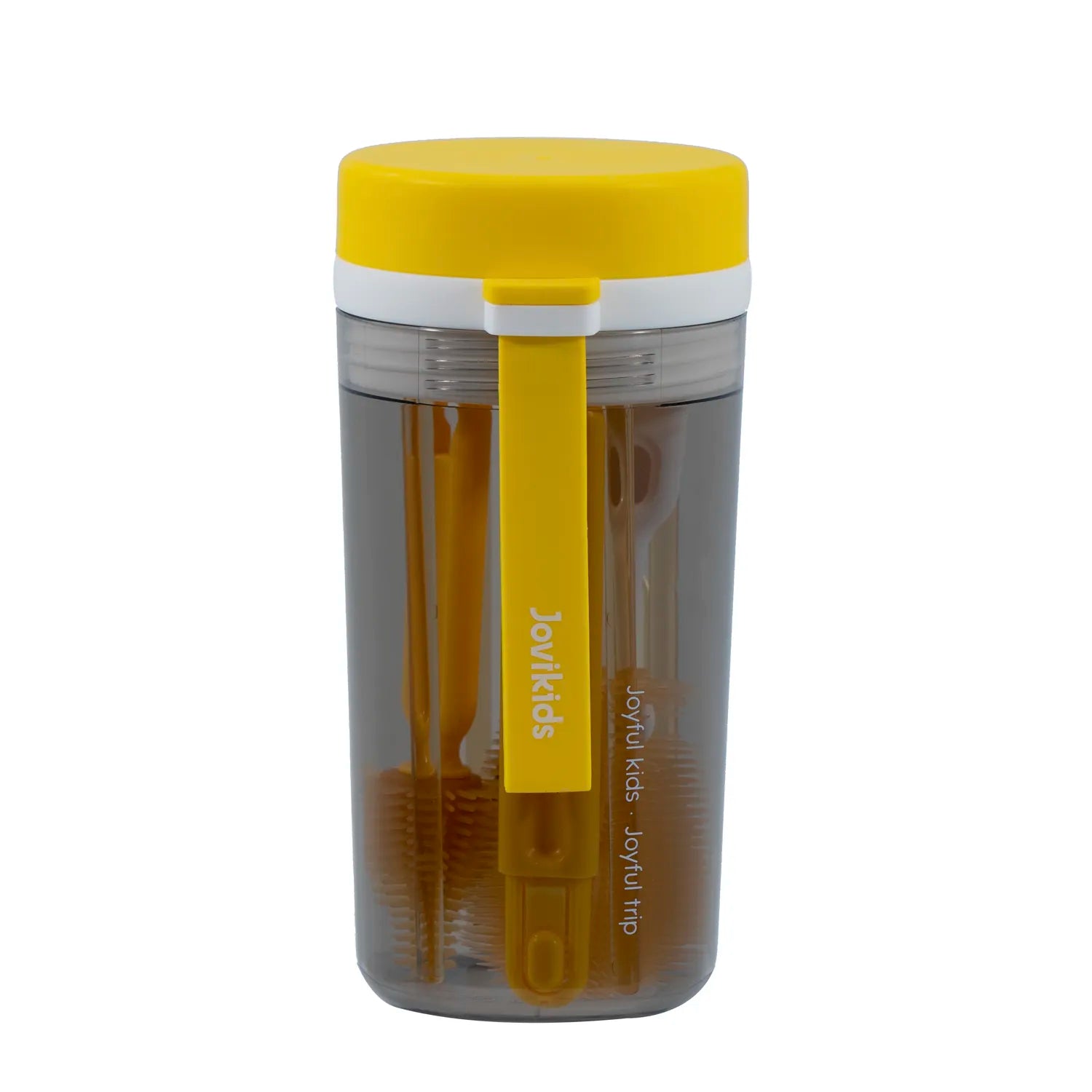 Jovikids Portable 6-in-1 Baby Bottle Brush Set – Yellow