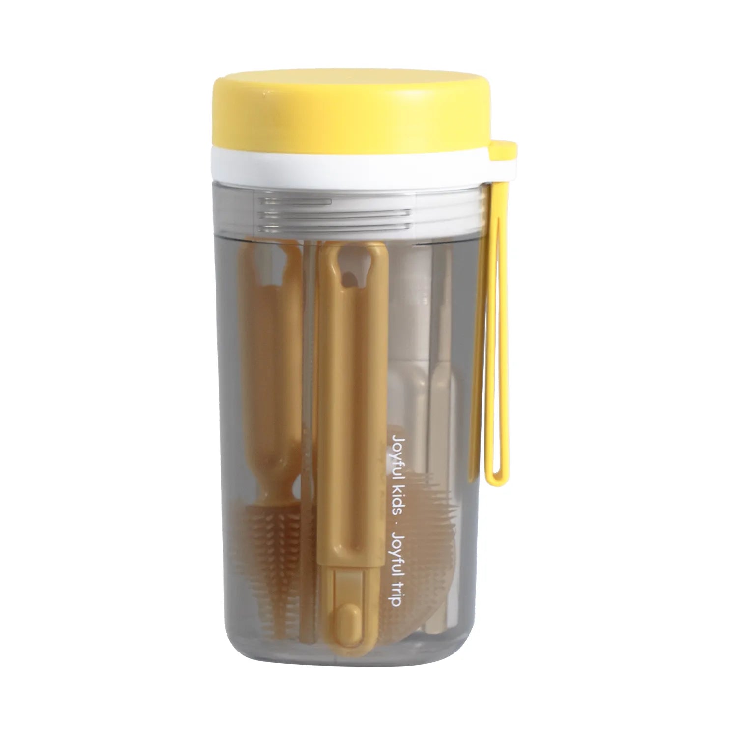 Jovikids Portable 6-in-1 Baby Bottle Brush Set – Yellow