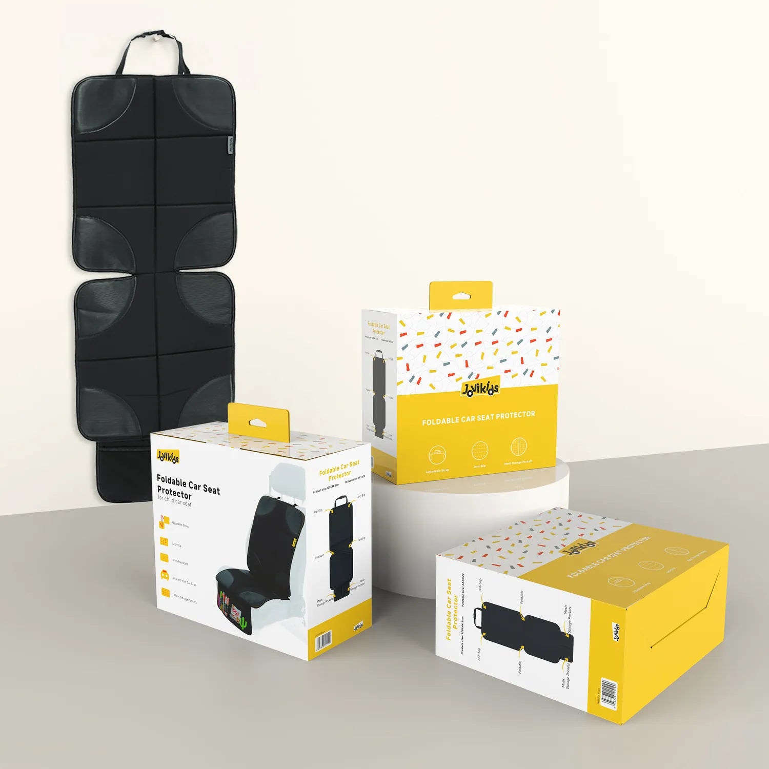 Jovikids Car Seat Protector – Black, Anti-Slip & Durable