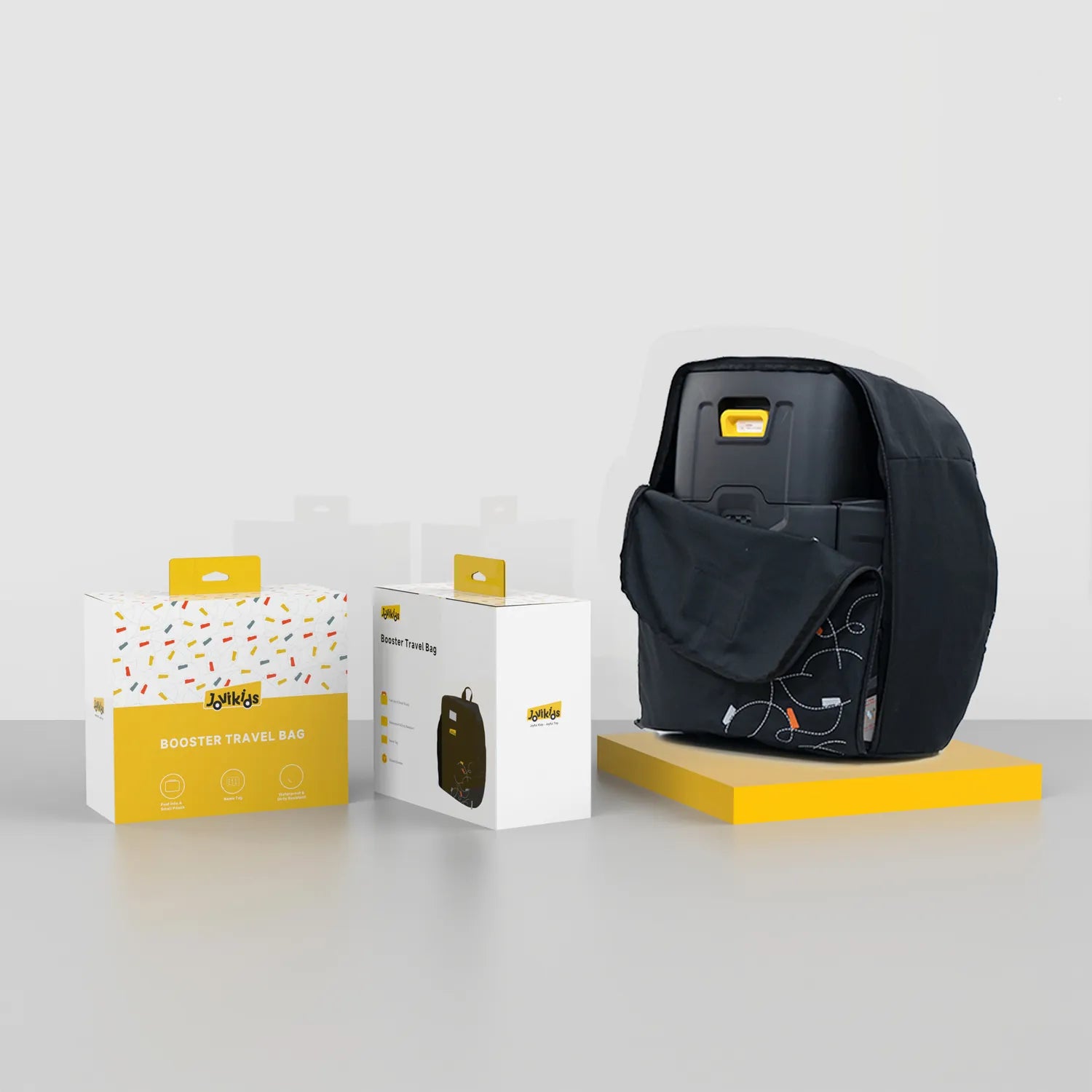 Jovikids Travel Bag for Booster Carseat – Black, Foldable