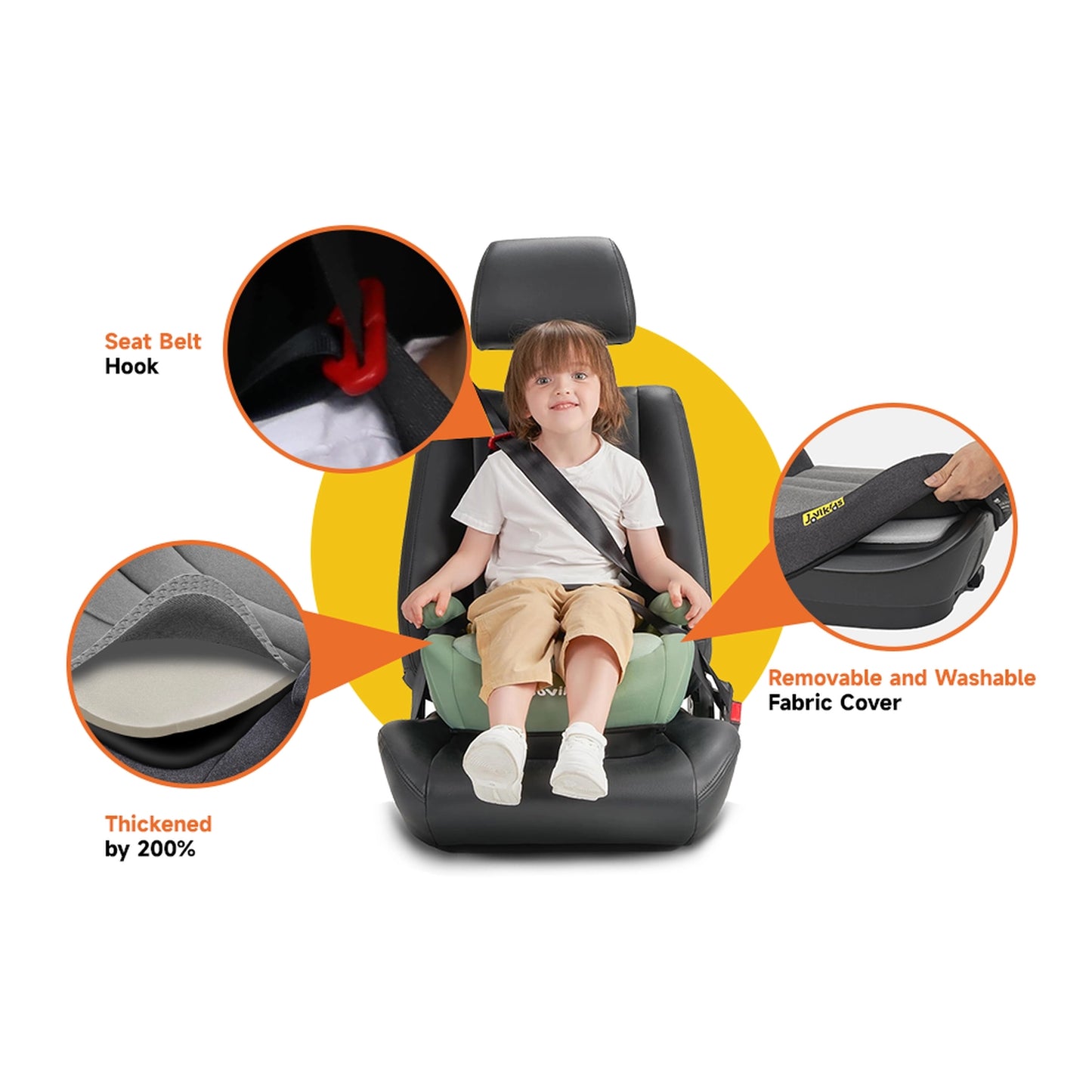 Ohho I-Size Booster Car Seat ISOFIX 6-12Y -  Pink - Jovikids